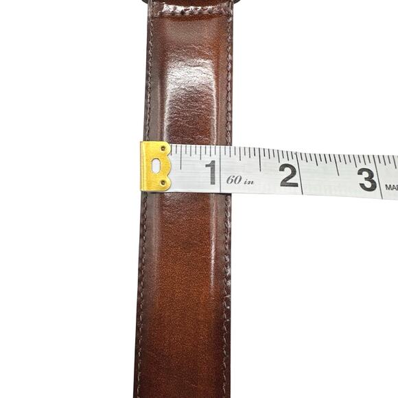 Lejon | Women | Chestnut Handcrafted Patent Leather Skinny Belt | Size Small main image 5